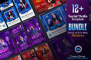 Night Party Social Media Post Set, a Social Media Template by Creative_View (Thumbnail 1 of 8)
