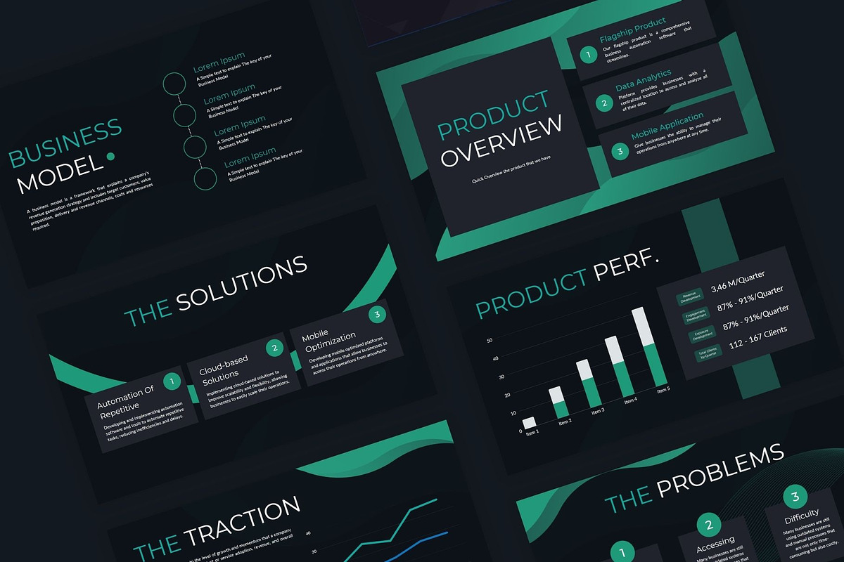 Dark Modern Pitch Deck Presentation, a Presentation Template by Jogiia Digital (Photo 3 of 4)
