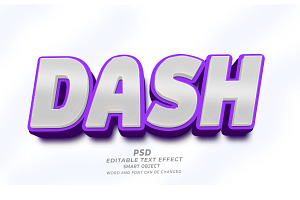 Dash 3D Editable Text Effect PSD, a Layer Style Add-On by TrueVector