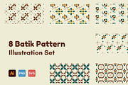 Indonesia Batik Pattern Set, a Decorative Illustration by GravitaSign (Thumbnail 1 of 2)