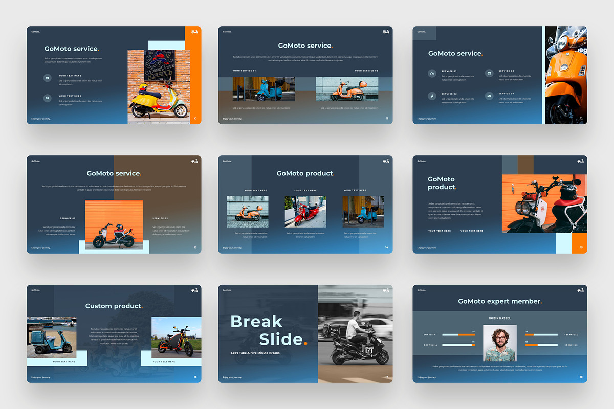 Scooter Motorcycle Google Slides, a Presentation Template by BeadyLab (Photo 3 of 6)