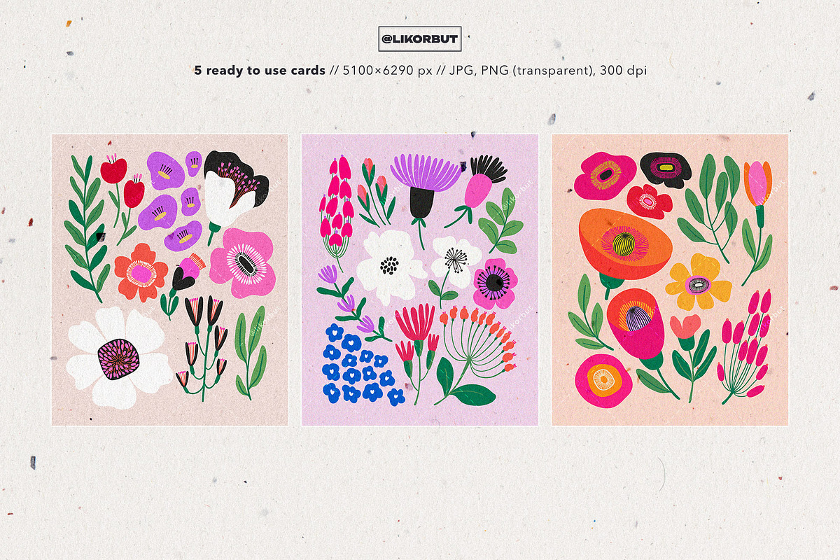 Abstract Modern Floral Graphics, a Decorative Illustration by likorbut (Photo 5 of 7)