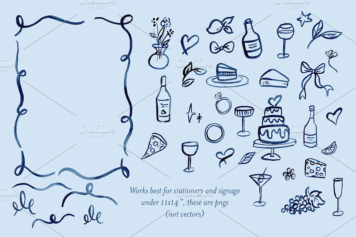Hand Drawn Wedding Icons, a Decorative Illustration by Lavender And Sea (Photo 2 of 3)