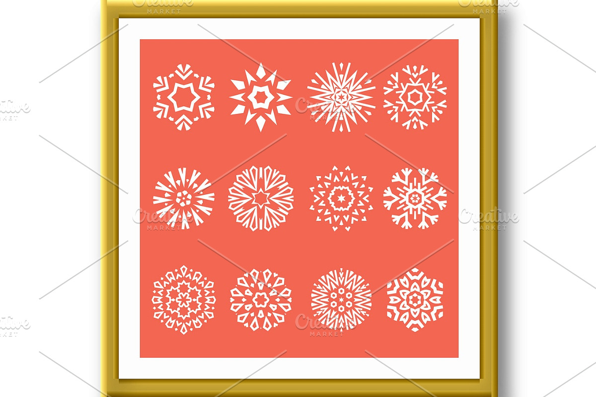 Snowflakes icon collection. Graphic, a Decorative Illustration by RODINA (Photo 2 of 3)