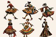 DAY OF THE DEAD CHARACTERS CLIPART, a Person Illustration by Daring Digies (Thumbnail 2 of 8)
