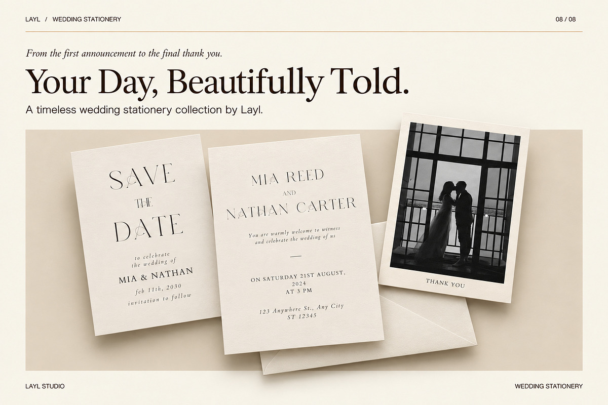 Elegant Wedding Invitation Set,Canva, an Invitation Template by Layl Atelier (Photo 7 of 7)