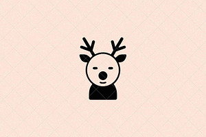 Minimalist Deer Icon Reindeer