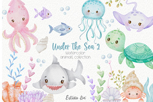 Under the Sea 2 Watercolor Clipart