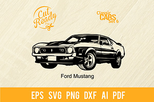 Ford Mustang SVG - Muscle Car SVG, a Transportation Illustration by Digital-Clipart