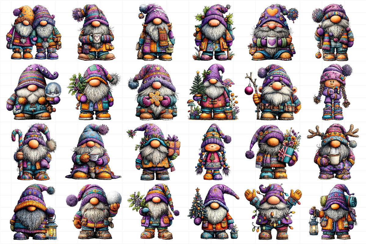Winter Christmas Gnome Clipart, an Illustration by Daily.Designs (Photo 5 of 5)