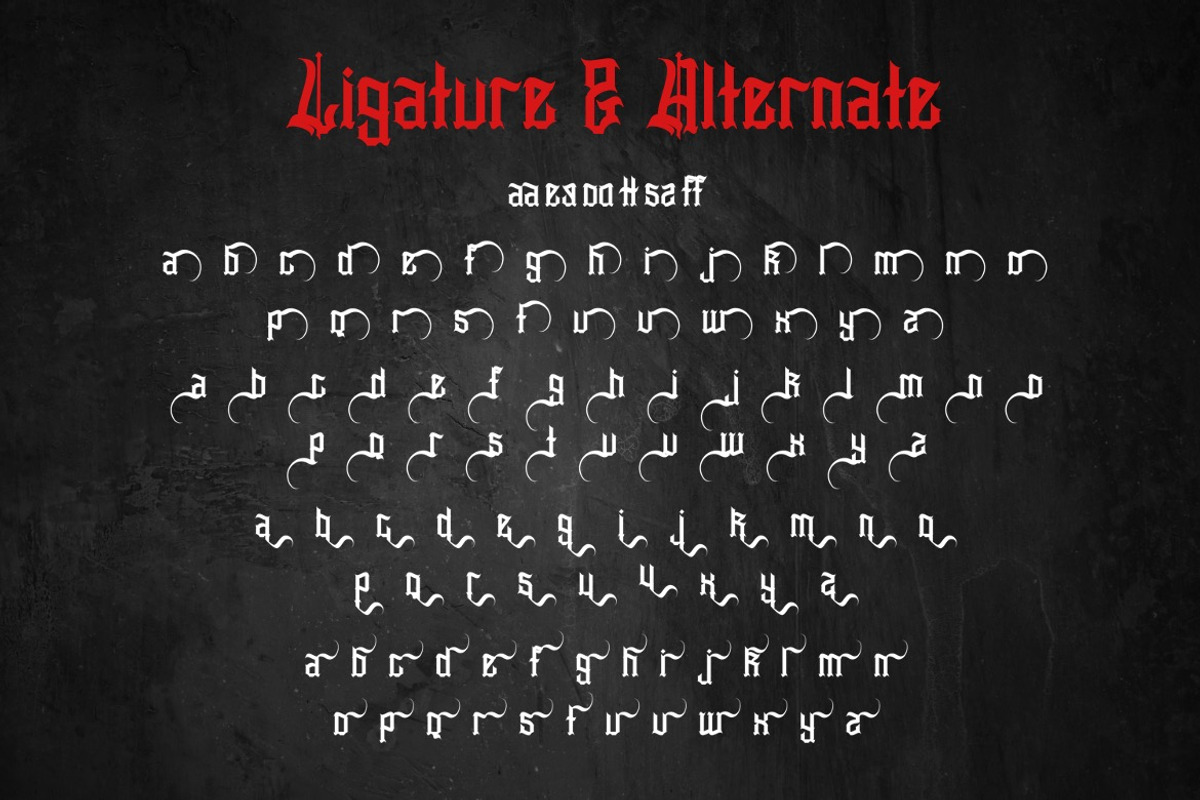 Slithevran - Display Blackletter, a Blackletter Font by Dhabee (Photo 7 of 17)