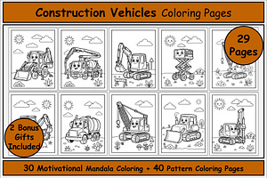 Construction Vehicles Coloring Pages