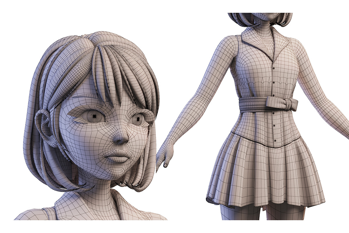 3D Stylized Girl_SG3FC, a Characters & Person 3D Model by LomellRueca (Photo 17 of 23)