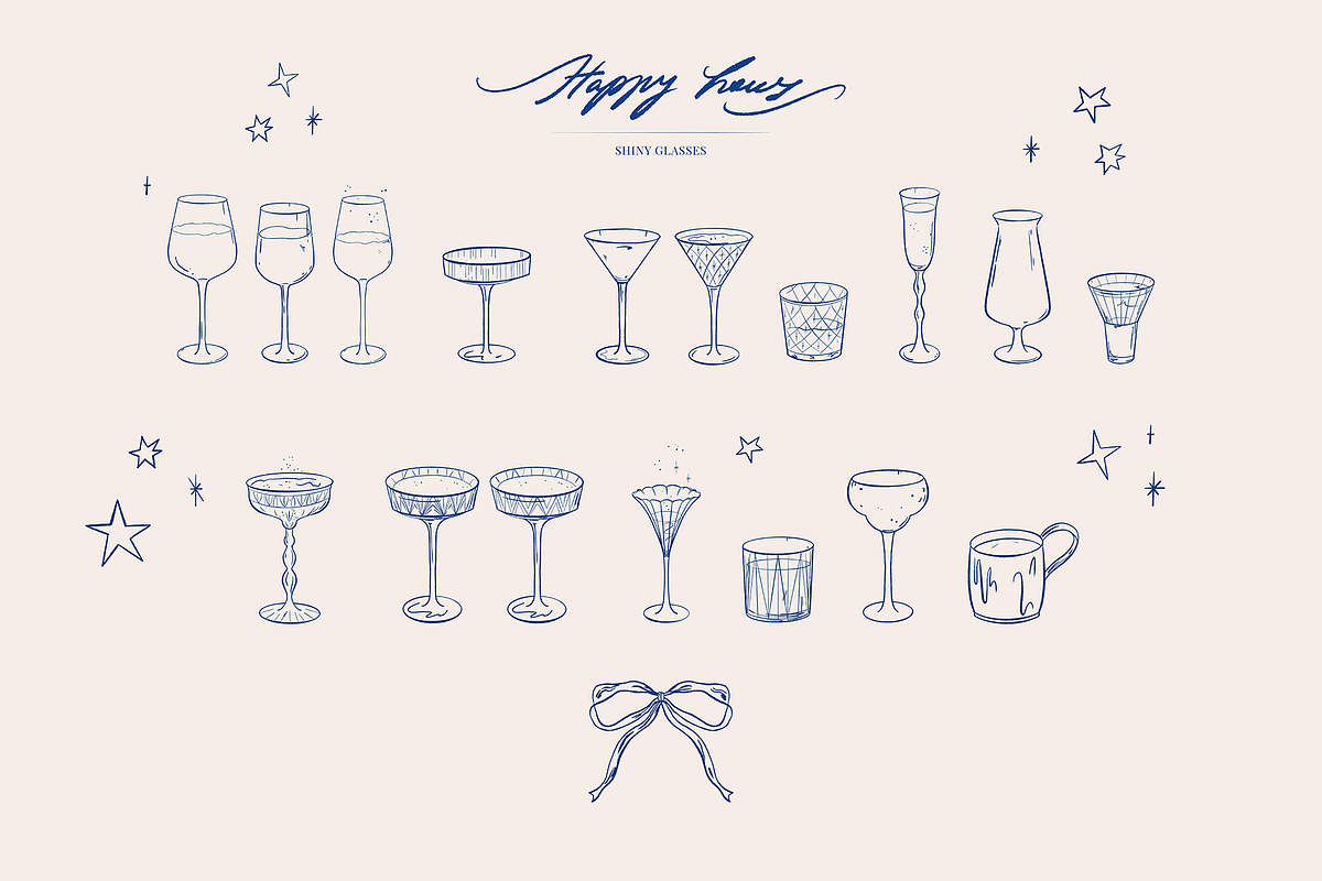 Vintage cocktails. Hand drawn art, a Food Illustration by Summer Nightingale Art (Photo 12 of 15)