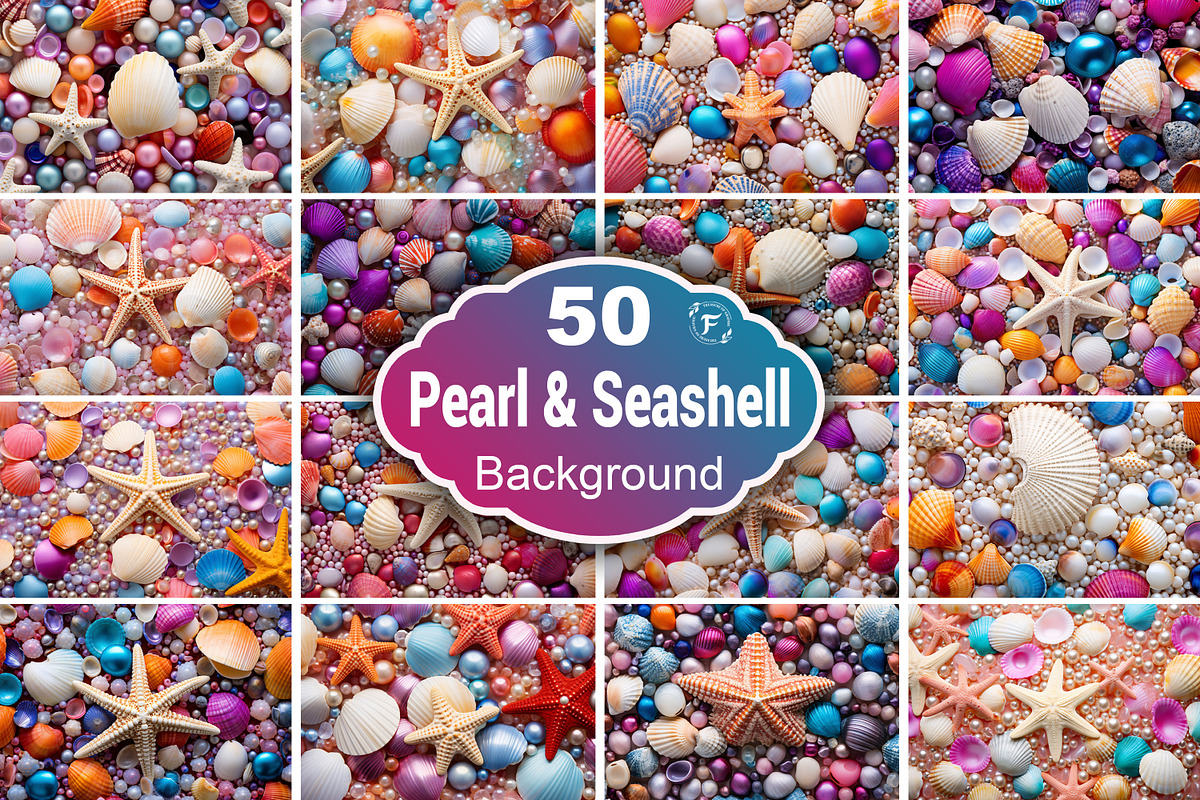 Colorful Seashells Wallpaper, a Texture Graphic by Forhadx5 (Photo 1 of 4)
