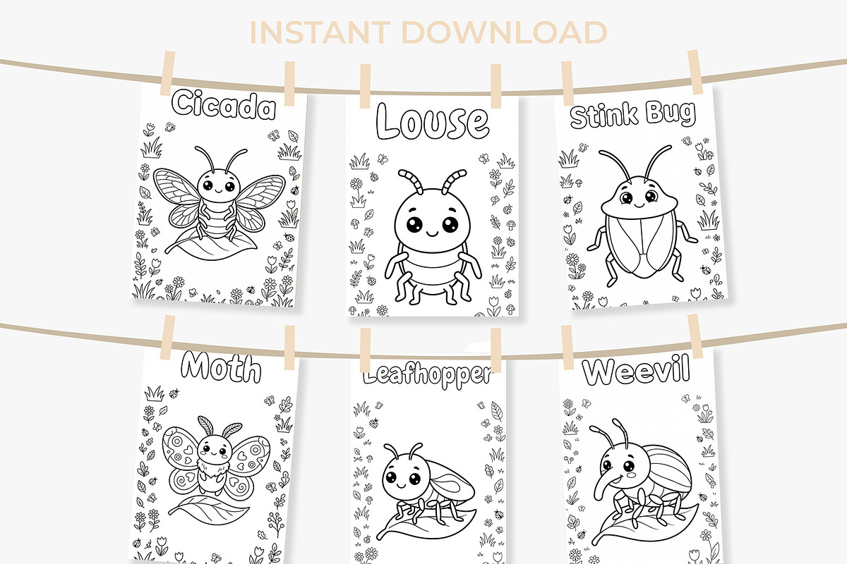 Insect Coloring Book for Kids, an Education Illustration by Mohammad Sarfaraz (Photo 6 of 13)