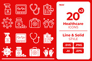 Healthcare Icons, an Outline Icon by Tekuni (Thumbnail 1 of 8)