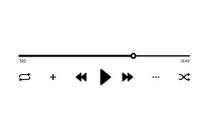 Music or video player interface, a Technology Illustration by Vector Tradition