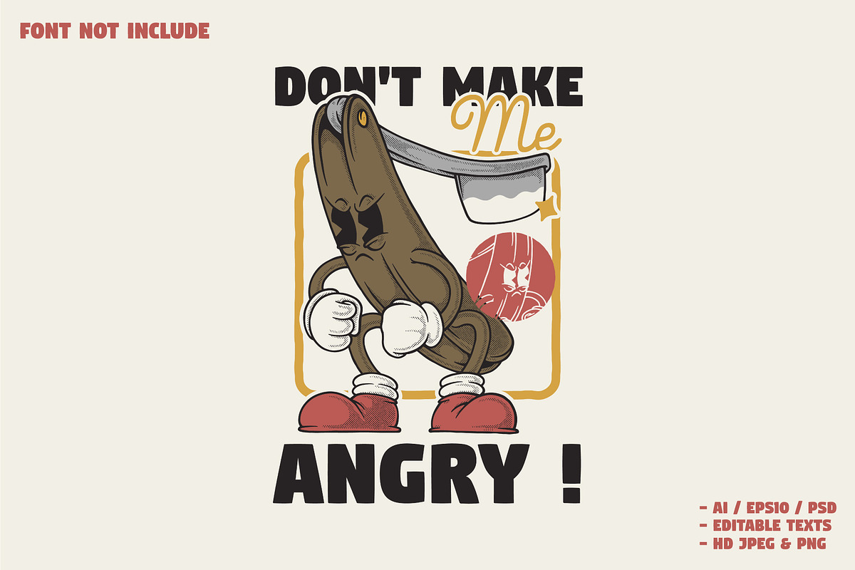 angry cute shaved knife, a Branding & Logo Template by Judsart
