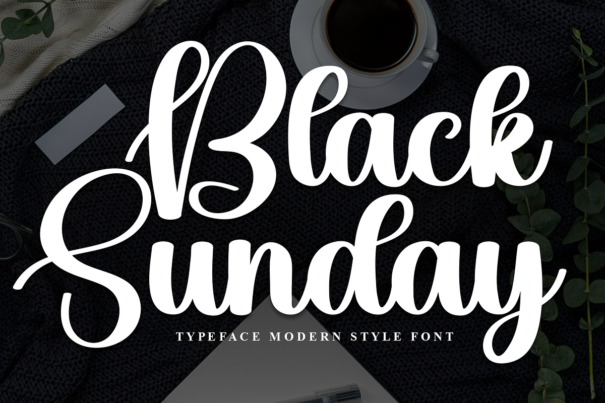 Black Sunday | Script Font, a Handwritten Font by Scratchones (Photo 1 of 8)