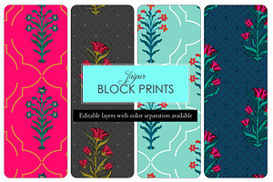 Indian Block Print : Set of 4