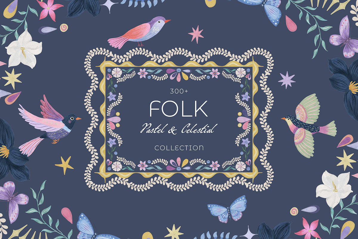 Pastel Celestial Modern FOLK art, a Decorative Illustration by SunnyAfternoons (Photo 1 of 18)