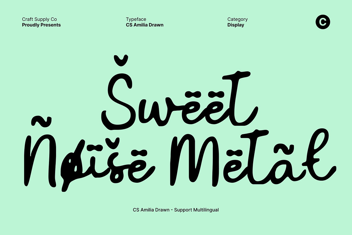 CS Amilia Drawn, a Script Font by Craft Supply Co. (Photo 6 of 8)