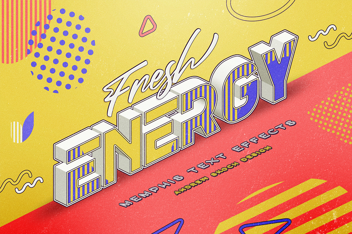 Memphis Text Effects, a Layer Style Add-On by Andrew Skoch Design (Photo 4 of 9)