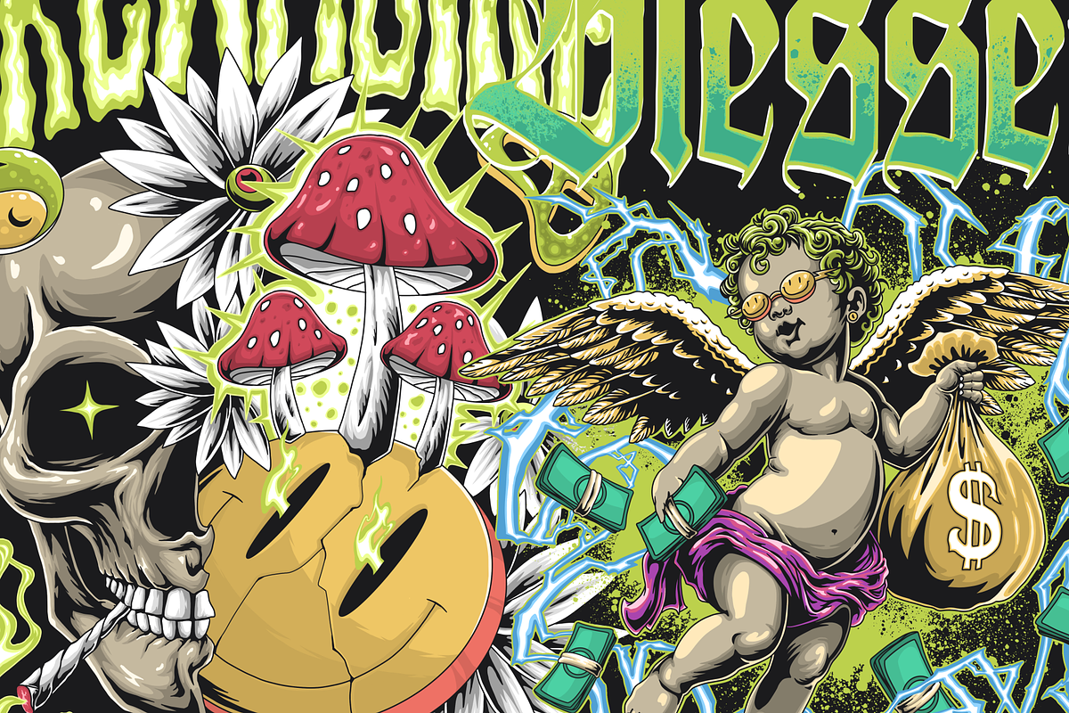 Trippy Psychedelic Illustration, an Object Illustration by Pries Studio (Photo 3 of 3)
