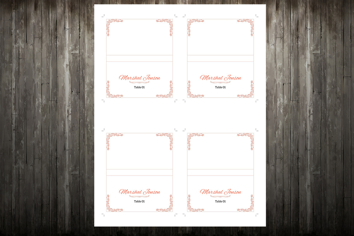 Wedding Place Card Template, a Stationery Template by retrographix (Photo 2 of 2)