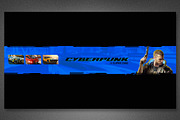Cyberpunk YouTube Channel Art, a Social Media Template by loswl (Thumbnail 7 of 8)