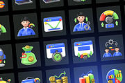 3D Business Performance Icon Set, a Characters & Person 3D Model by Flat Icons (Thumbnail 8 of 8)