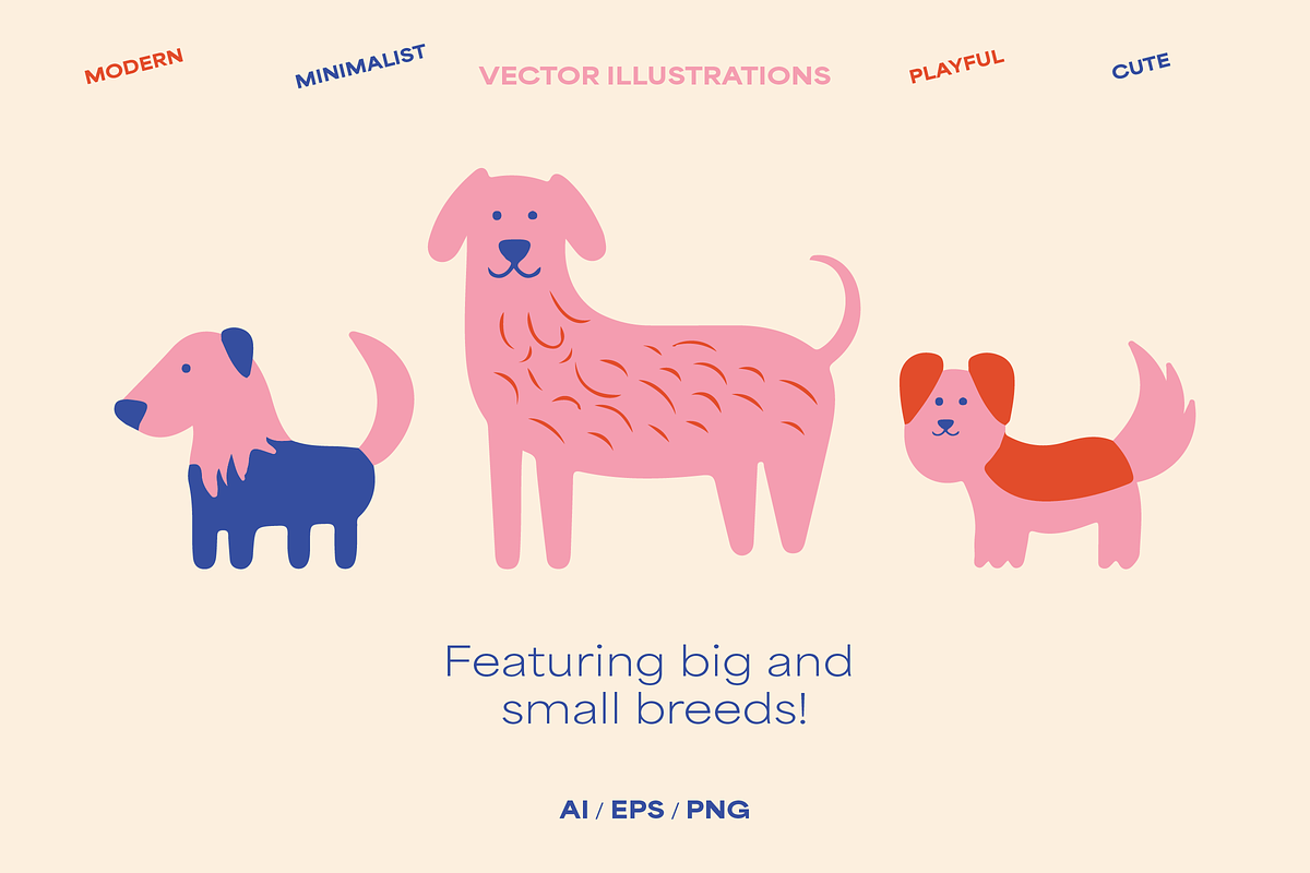 Modern Dog Illustration Set, an Animal Illustration by Sarah Baker (Photo 4 of 7)