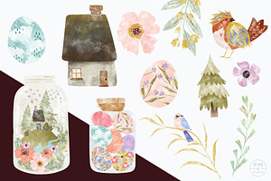 Spring Cottage Watercolor Collection