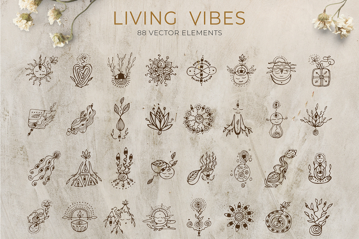 Living Vibes . 88 illustrations, an Outline Icon by EYWA ART (Photo 3 of 6)