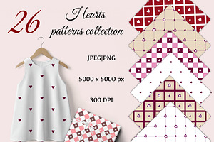 Tender Hearts Seamless Pattern Set