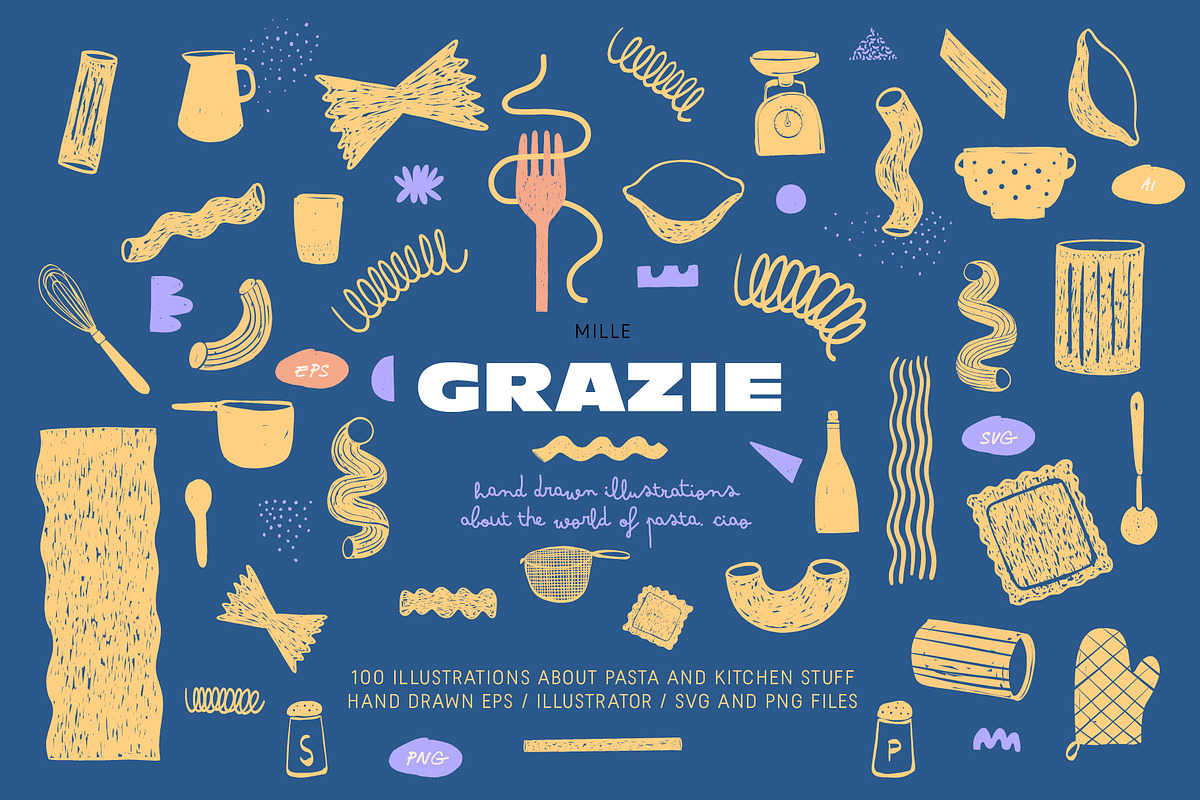 Italian Food Vector Illustration, a Food Illustration by dicreate (Photo 9 of 9)