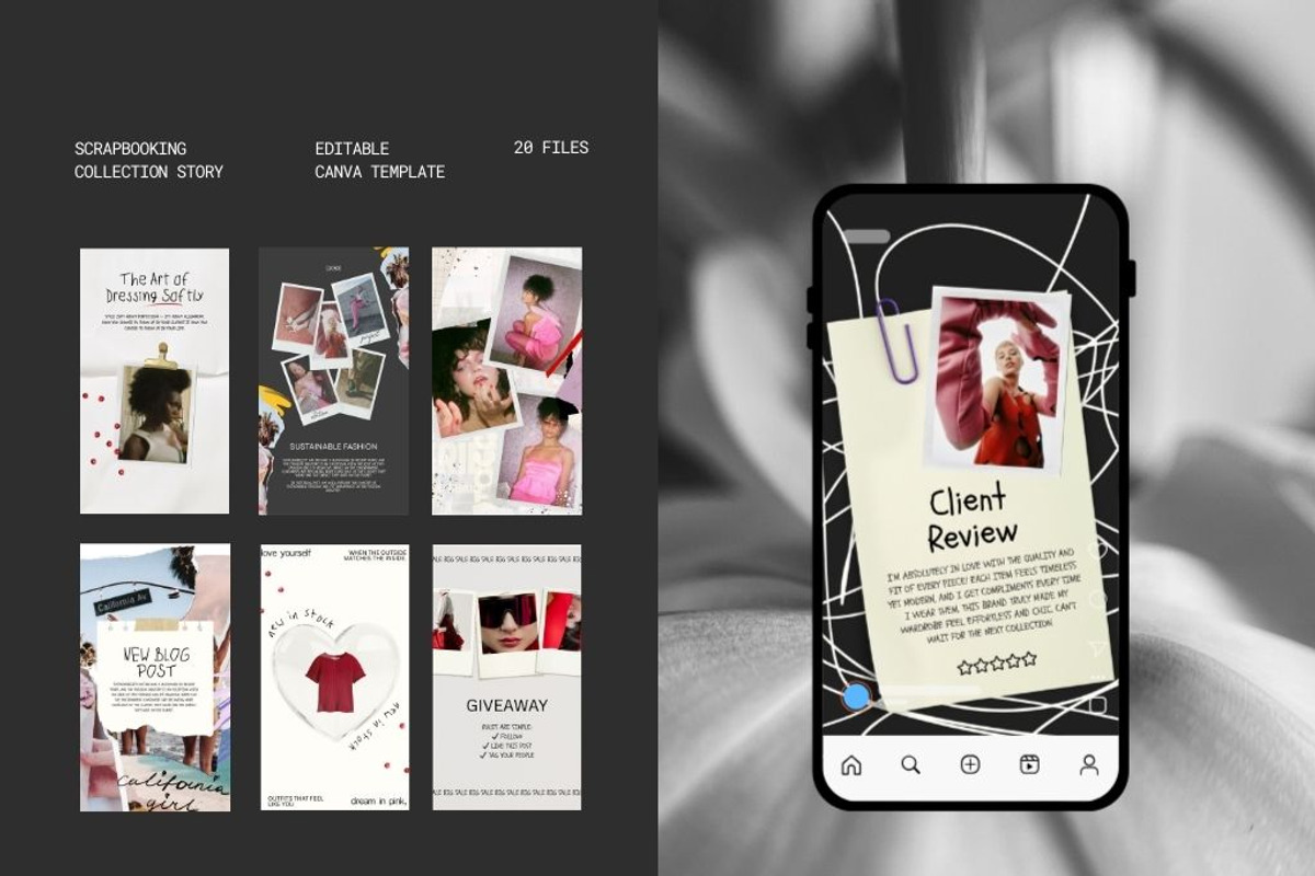 20 Scrapbooking Instagram Story, a Social Media Template by Amaré Creative (Photo 2 of 7)