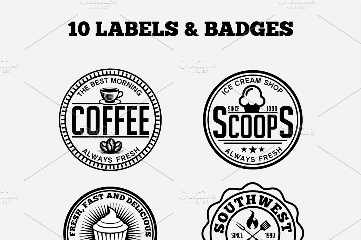 10 Vintage Badges and Logos Vol3, a Branding & Logo Template by shazi (Photo 1 of 11)