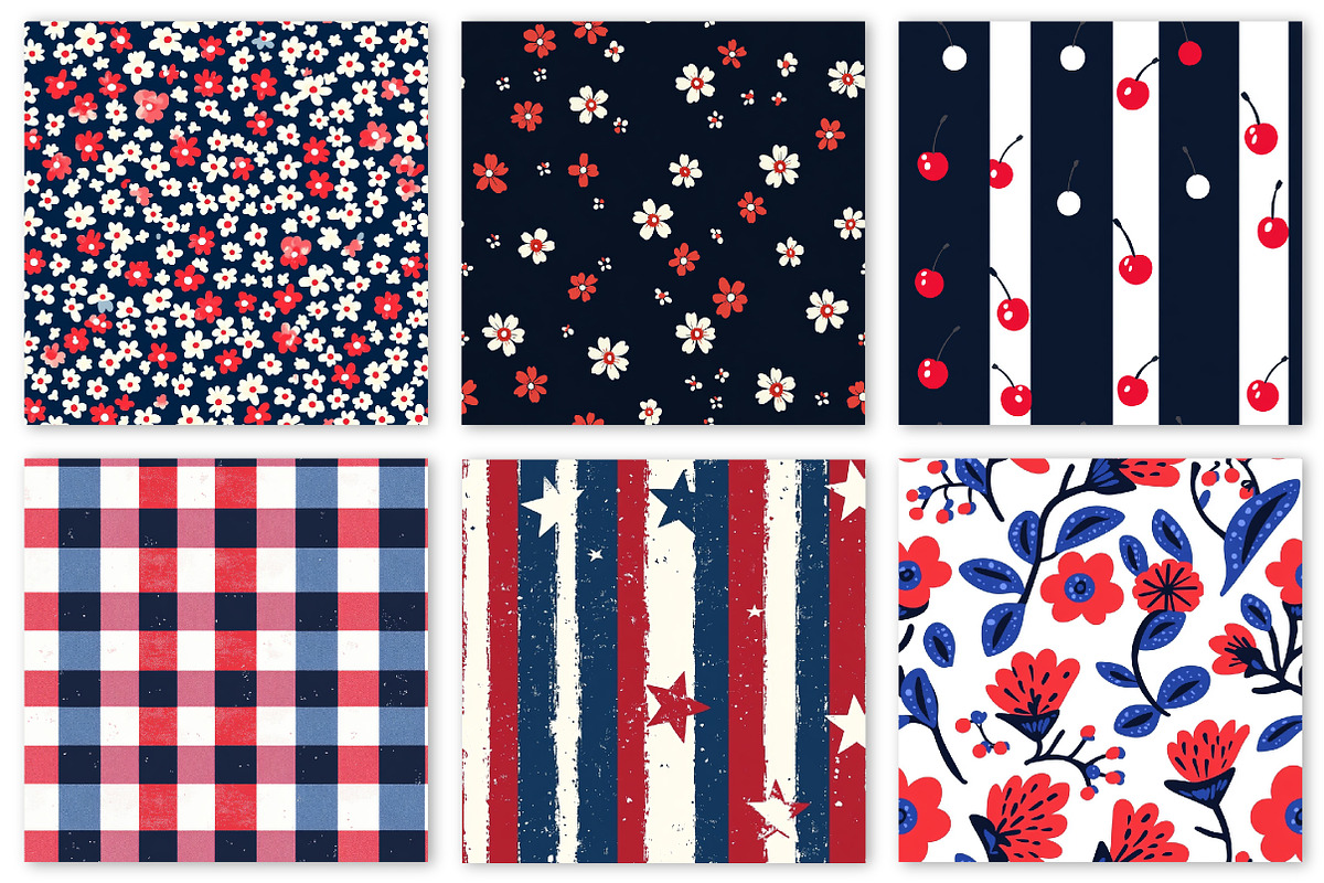 4th of July Patriotic Pattern Bundle, a Texture Illustration by Dream Creation (Photo 5 of 7)