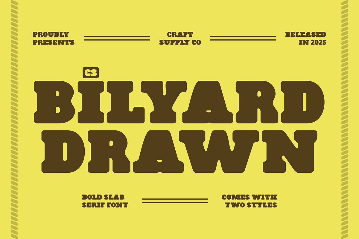 CS Bilyard Drawn, a Slab Serif Font by Craft Supply Co. (Photo 1 of 8)