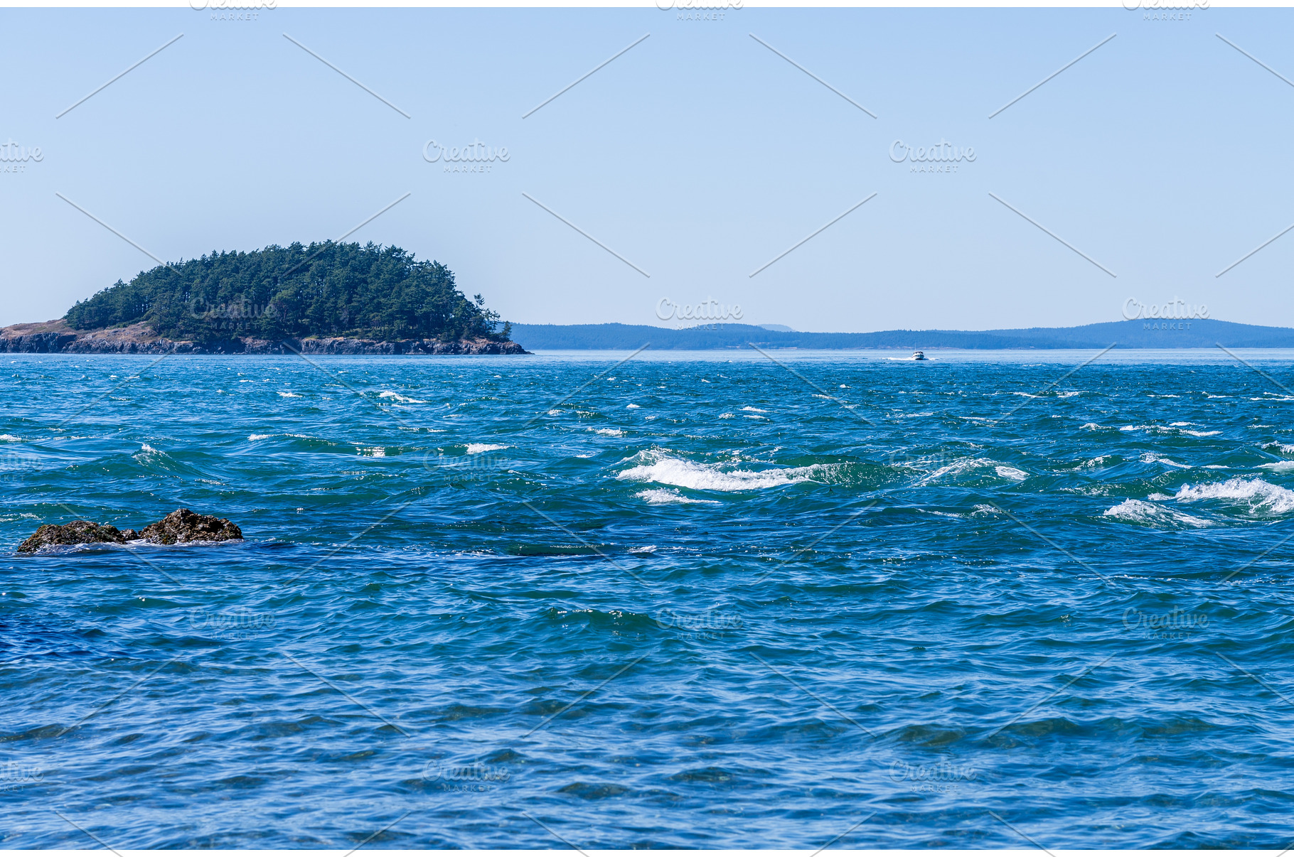 Turbulent water of Deception Pass in, a Nature Photo by Backyard Stock