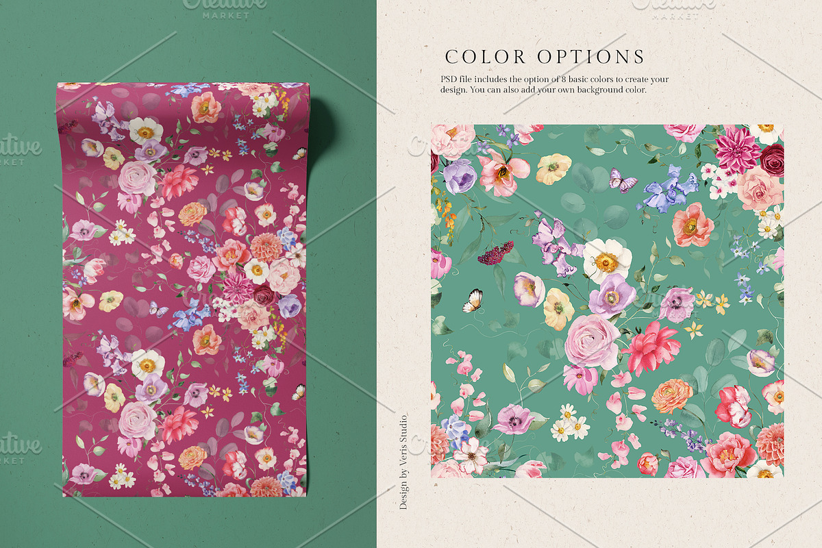 FLORAMA 6 Floral Seamless Patterns, a Pattern Graphic by Veris Studio (Photo 2 of 34)