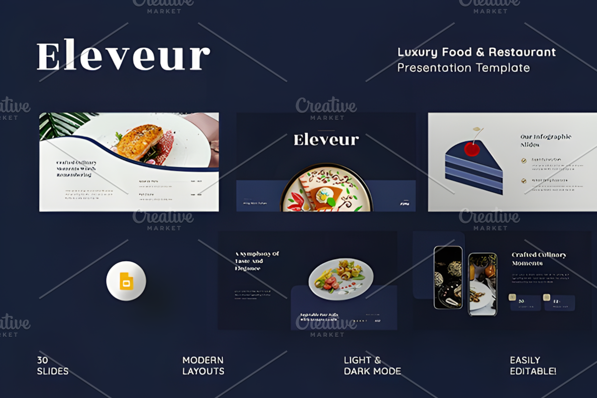 Luxury Food & Restaurant Google Slid, a Presentation Template by Ink Gallery (Photo 1 of 6)