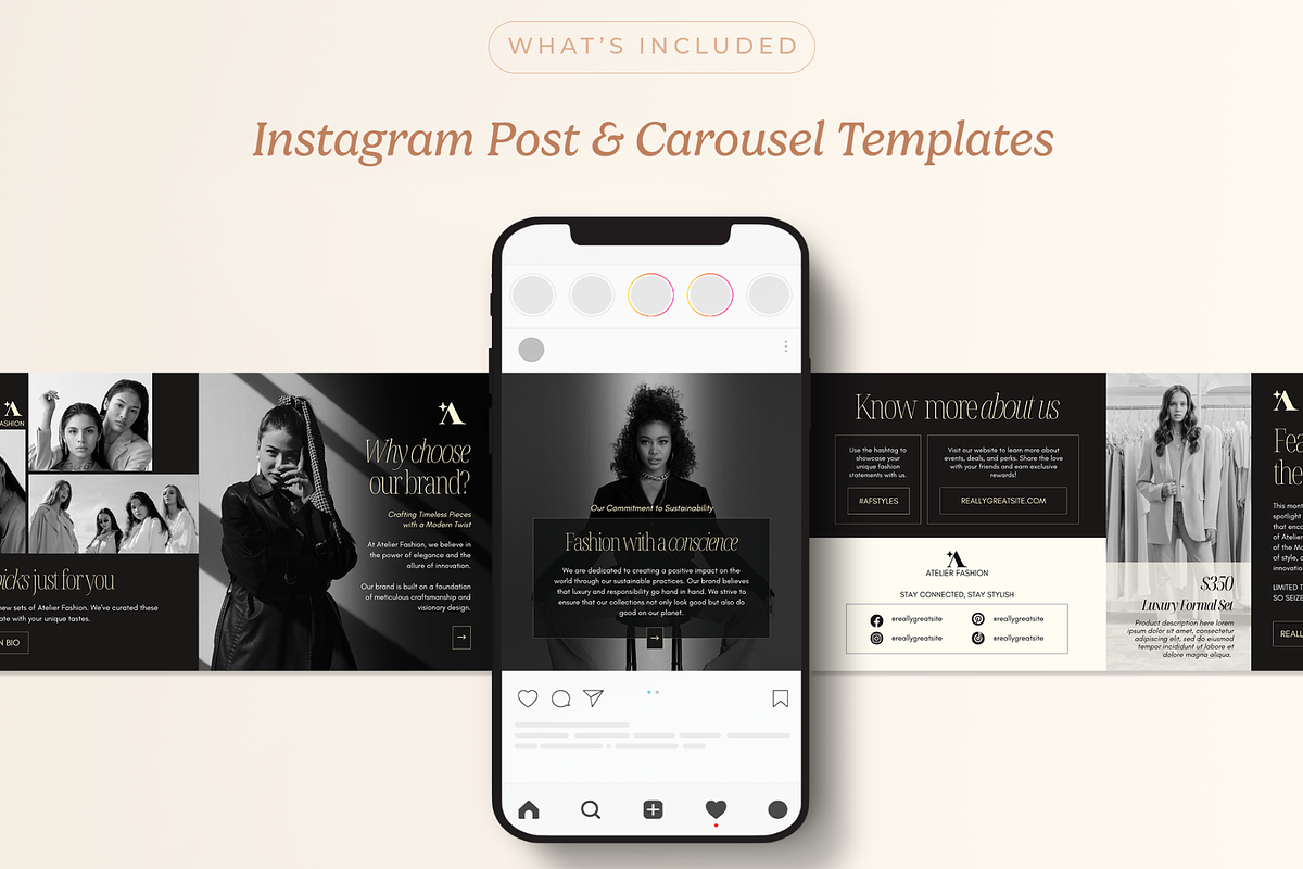 50 Fashion Instagram Posts, a Social Media Template by Creatif Foundry (Photo 2 of 7)