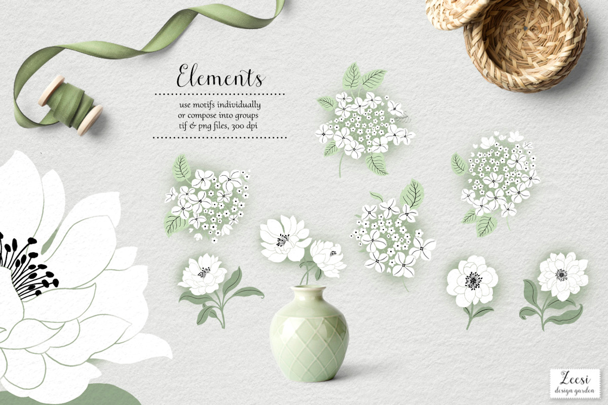 Hydrangea Lace Pattern & Motifs, a Pattern Graphic by Zeesi Design Garden (Photo 11 of 12)