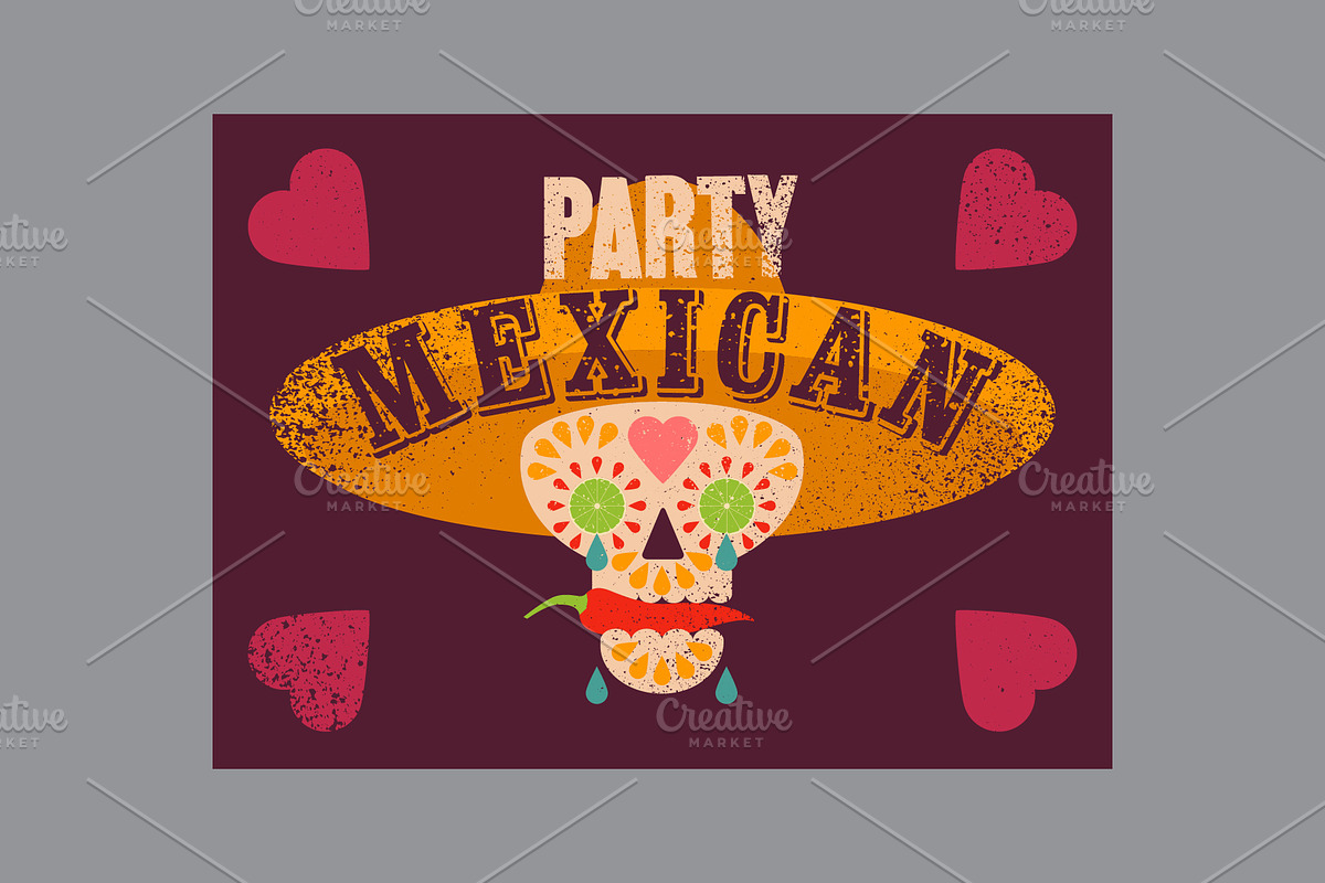 Mexican Party vector poster set., a Food Illustration by PoPaShop (Photo 5 of 9)