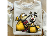 Funny Christmas Animals Clipart, an Illustration by OK Design (Thumbnail 5 of 6)