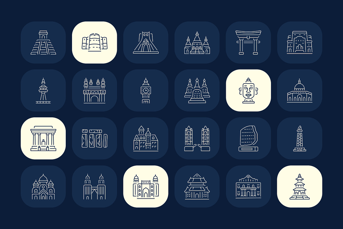 Monument Icon Art Set, an Outline Icon by Prosymbols (Photo 5 of 8)