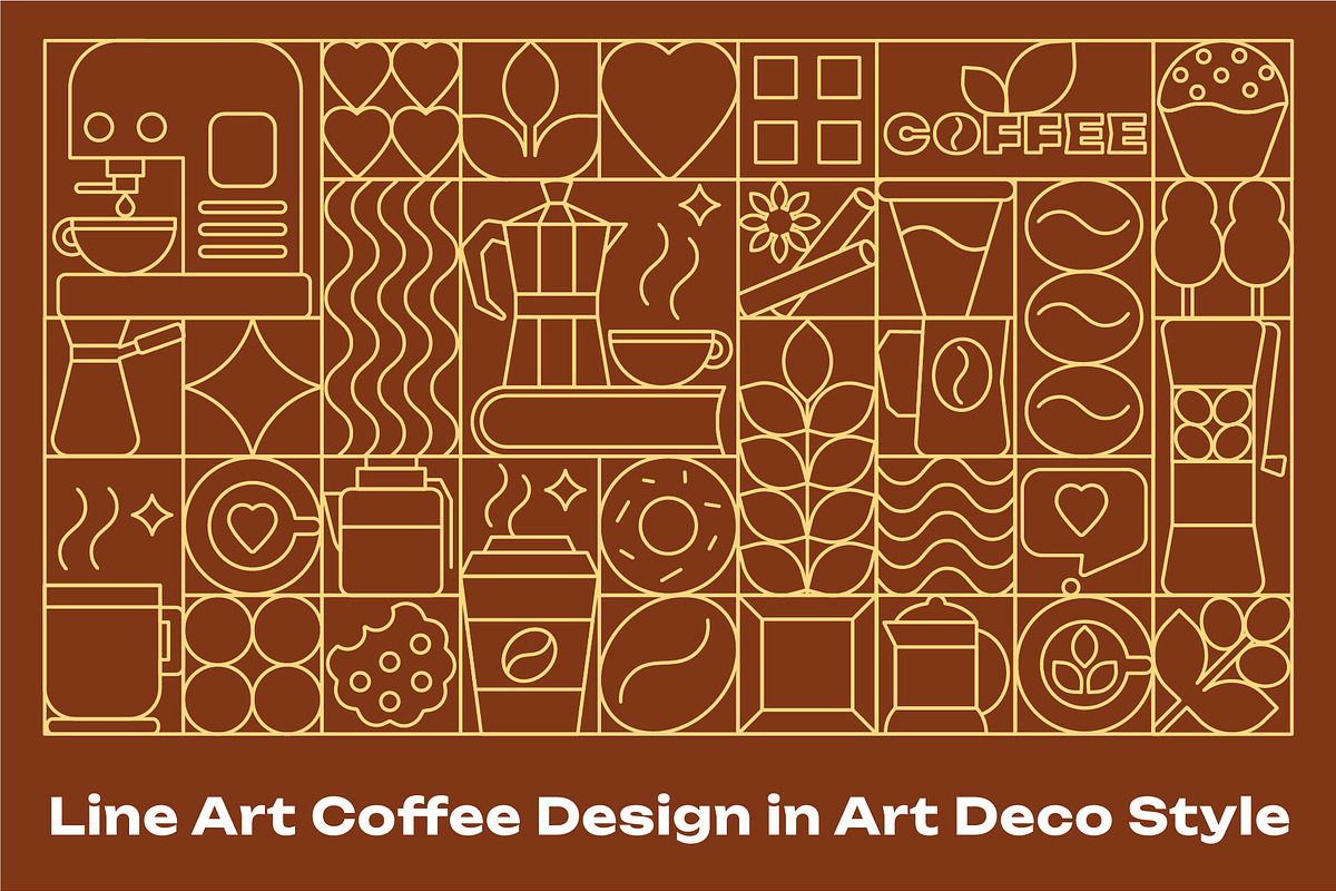 Coffee Art. Geometry Mosaic Design, a Food Illustration by Lettering_Logo (Photo 8 of 9)